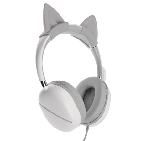 AKZ D52 headphones, wired, full -size, microphone, overhead ears, RGB, 1.75 m, white-3