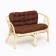 Garden Divan "Indo" from Rotan, with a brown pillow, 113 x 68 x 71 cm