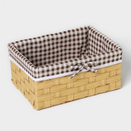Basket for storage of the share "cell", 26 × 20 × 12 cm, brown color