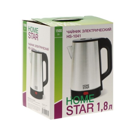 Electric kettle Homestar HS-1041, metal, 1.8 l, 1500 watts, silver-black-5