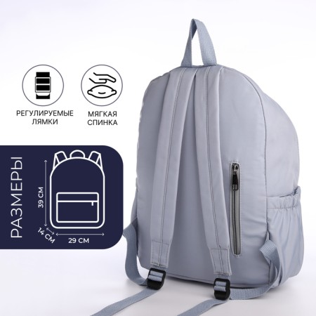 Youth backpack from textiles with lightning, 4 pockets, blue color-1