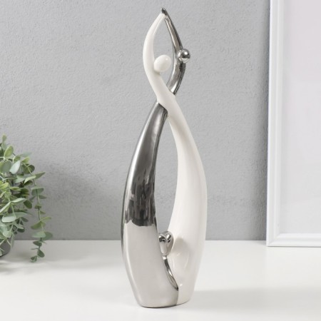 Souvenir Ceramics "Elegant Love" Silver-White 38x13x6 cm-1