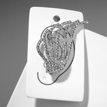 Earring "Kaff" Wing, white color in silver-3