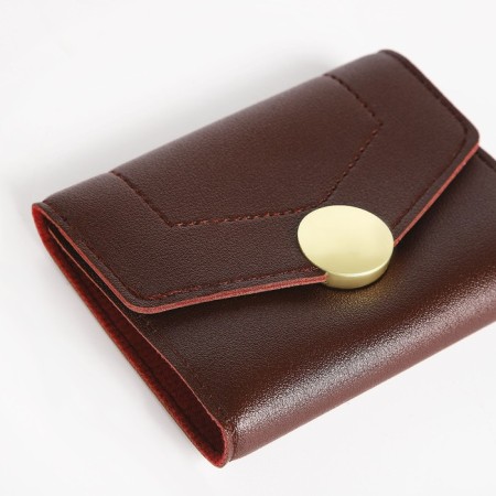Women's wallet on the button, burgundy color-2