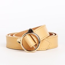 Building belt, width 2.5 cm, metal buckle, beige color
