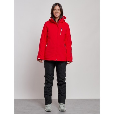Ski costume female winter, size 46, red color-3