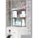 Bathroom storage system with 3 adjustable shelves on 2 tubes