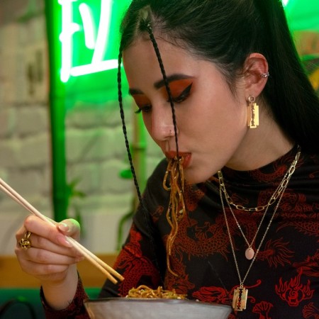 Earrings "Maximum" blade, color gold-4