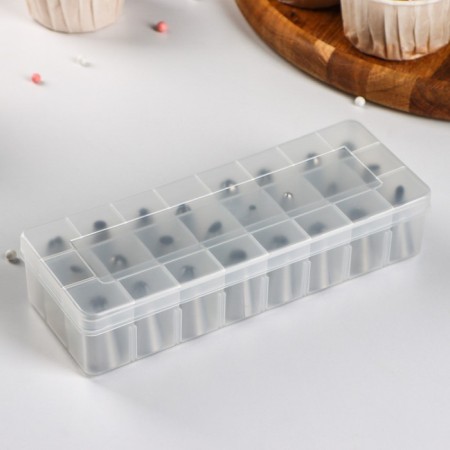 Set of pastry nozzles, d = 1.5 cm, 24 pcs, in the case, mix nozzles-3