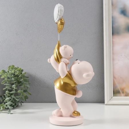 Souvenir Polystone "Bear holds a teddy bear with balls" 10x13x36 cm-5