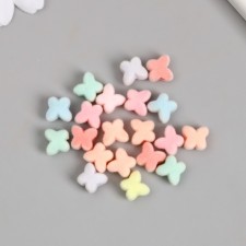 Бусина для творчества бархатное напыление "Бабочка. Нежные оттенки"  0,7х0,9х1 см