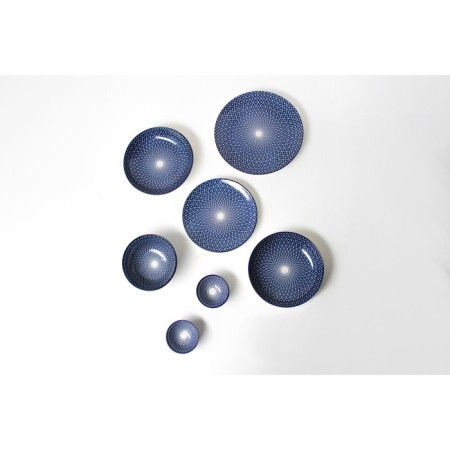 Plate ceramic deep shade "body", d = 21 cm, blue color-5