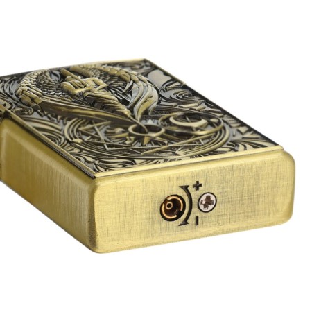Gas lighter "Winged fighter", 3.5 x 5 cm, gold-1