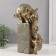 Polystone souvenir "Elephant with a baby on a column with patterns" Bronze with a patina 20x9x28 cm