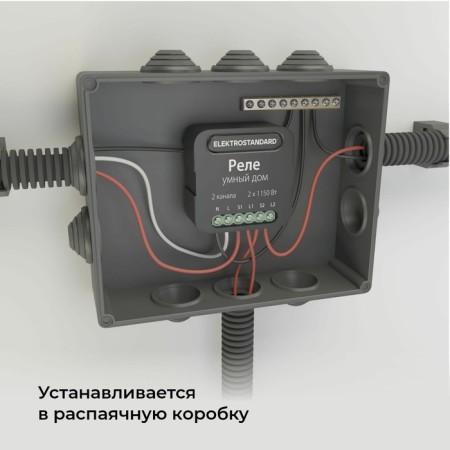 Relay Wi-Fi Elektrostandard, 46x18x46 mm, IP20, black color-5