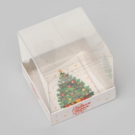 Box for confectionery "Happy New Year", 10 x 10 x 10 cm-1