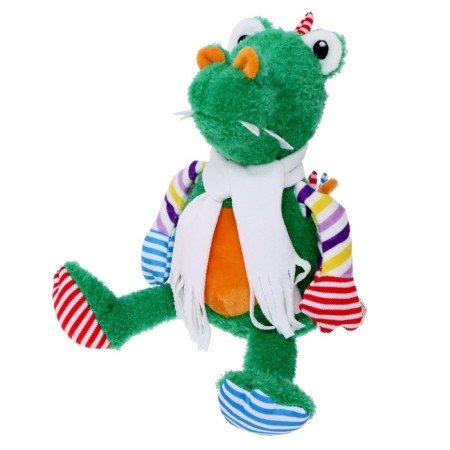 Soft toy "Crocodile Rob in a white fleece scarf", 20 cm-1