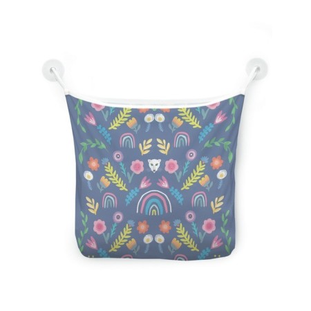 Organizer in a bath on suction cups “Flowers and Rainbow”, for storing toys and trifles, size 33x39 cm-2