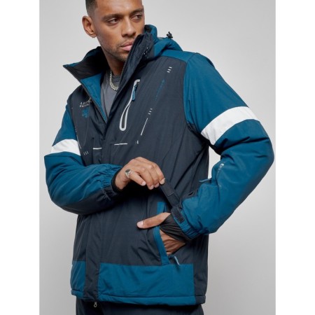 Ski costume male winter, size 50, dark blue color-8