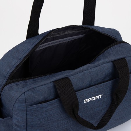 Sports bag with lightning, 3 outer pockets, blue color-2
