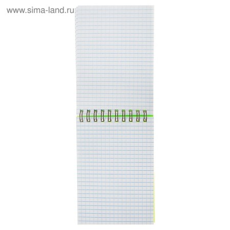 Notepad A6, 80 sheets in the cage on the crest "Green. Neon", plastic cover-2