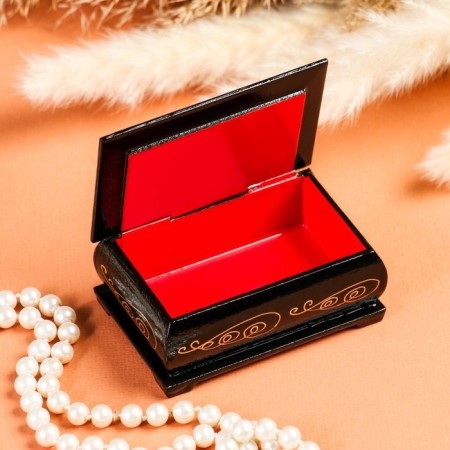 Casket "Two Swan", 6x9 cm, lacquer miniature-1