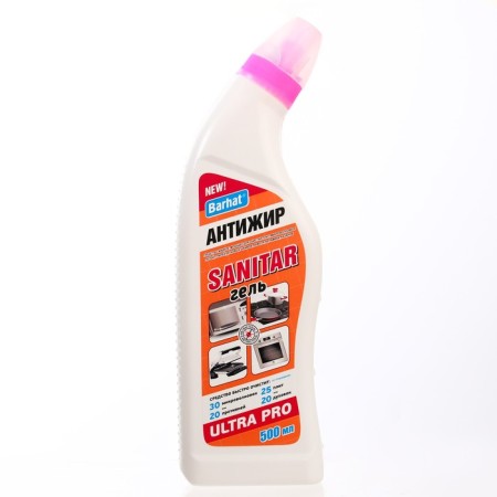 A tool for cleaning plates, microwave ovens, oven cabinets Ultra Barhat "Sanitar", gel, 500 g-3