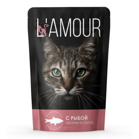 Wet food "L’Amour" for cats, fish in sauce, 75 g