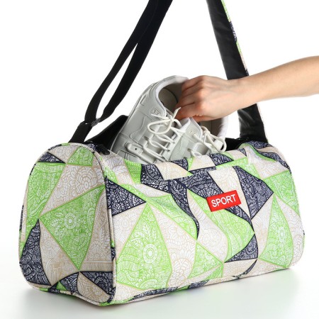 Sports bag, textura, average size, green color-6