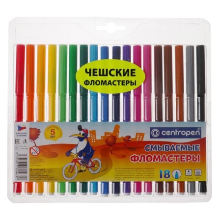 Fleeters 18 colors 1.8 mm Centropen 7790 Washable, washed off, euro suspension, line 1.0 mm