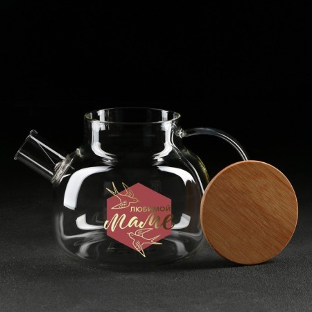 Glass kettle "Beloved Mom", 1000 ml-2