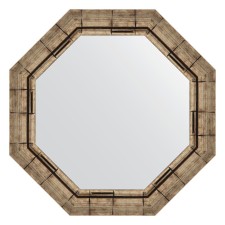 Mirror in the baguette frame, silver bamboo 73 mm, 58x58 cm
