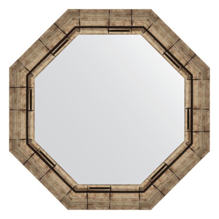 Mirror in the baguette frame, silver bamboo 73 mm, 58x58 cm
