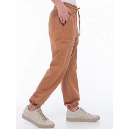 Pants for boys, height 140 cm, brown color-1