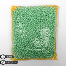 Beads No. 6 “Pearls”, 500 g (+/- 20 g), Salad color