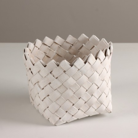 Kashpo wicker, d14khn11.5cm, white