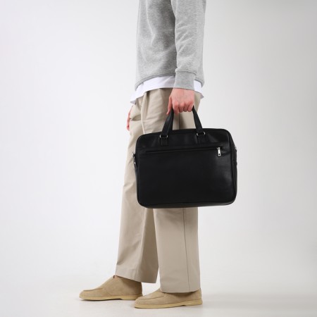 Business Business on a zipper, Textura, 2 external pockets, black color-9