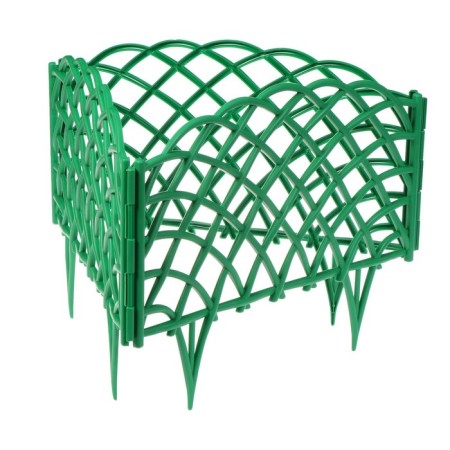 Decorative fence, 34 × 270 cm, 6 sections, plastic, green, "diadem"-8