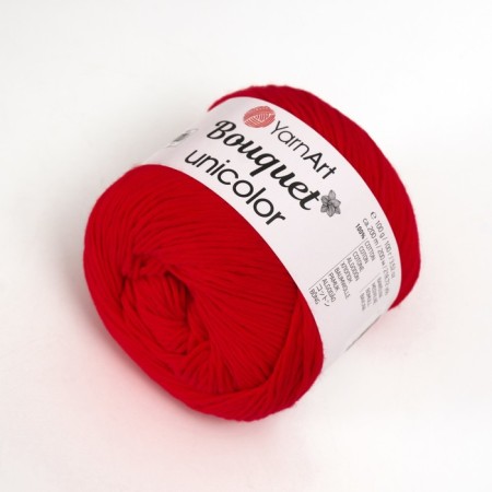 Yarn "Bouquet Unicolor" 100% cotton 200m/100g (3217 red)-1