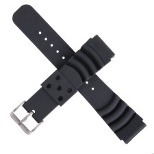 22 mm watch strap, silicone, l-23.5 cm, black