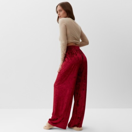 Home Home (longshit and trousers) KAFTAN "velvet" set, 40-42, Bordeaux/beige-2
