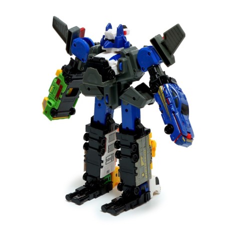 Warrior robot, transforms, assembled from 5 cars-3