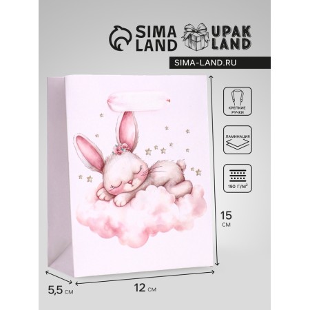Gift vertical "Bunny", S 12 × 15 × 5.5 cm