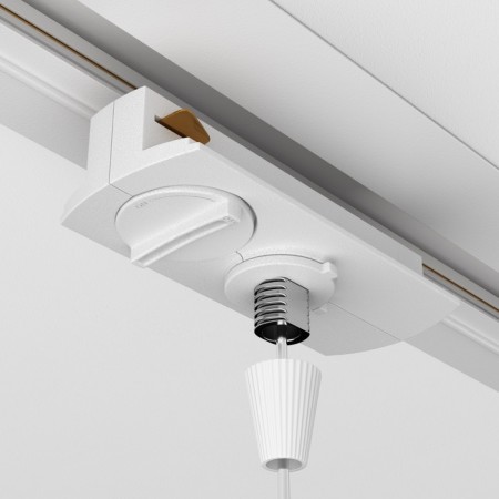 Connector for the track system Technical TRA011-1-A-W, 8.2x3.2x2.05 cm, white color-3