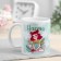 Sublimation mug "Nastya" girl with flowers, 320 ml, with application