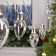 Garland “thread” 3 m with nozzles “drop bulbs”, ip20, transparent thread, 80 LED, glow blue, 8 modes, 220 V