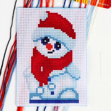 New Year's set for creativity. Creative workshop "New Year! Snowman with a gift "-6