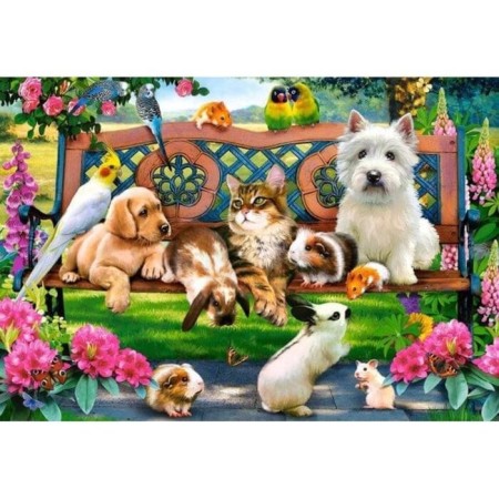 Puzzle "Pets in the park", 1000 elements-1