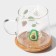 Glass mug with a wooden lid "Avocado", 350 ml, Mix drawing