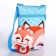 Gift set for the girl "Good Fox", bag, badge, blue color